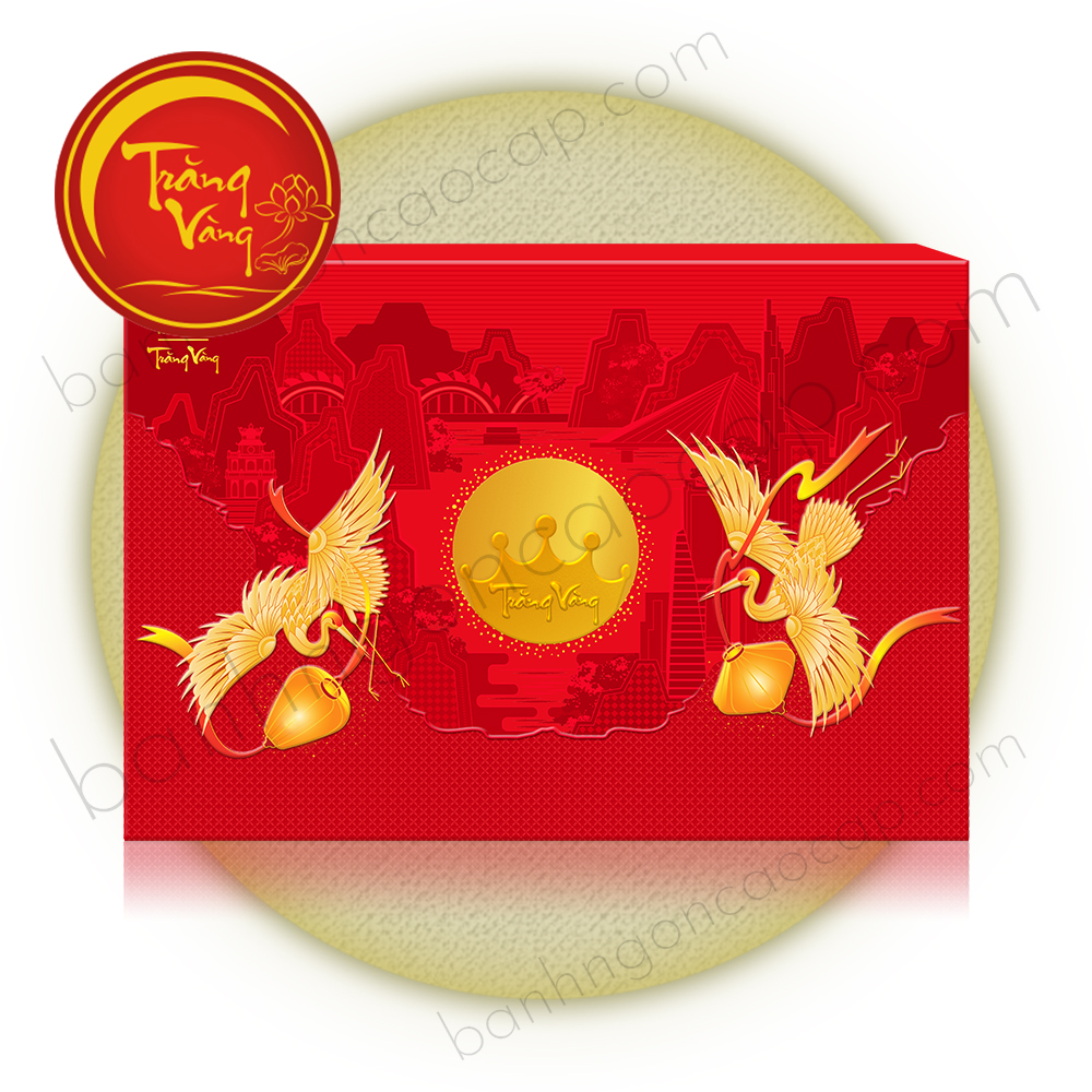 Trăng Vàng Hoàng Kim Vinh Hiển Đỏ - Bánh Trung Thu Kinh Đô
