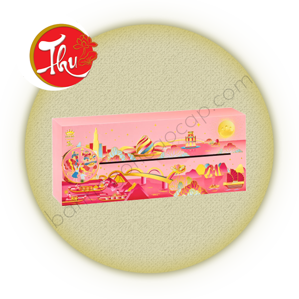 Hộp Thu Young 3 Bánh - Hồng - Bánh Trung Thu Kinh Đô